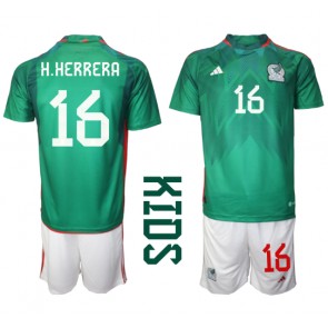 Meksyk Hector Herrera #16 Koszulka Podstawowych Dziecięca MŚ 2022 Krótki Rękaw (+ Krótkie spodenki)